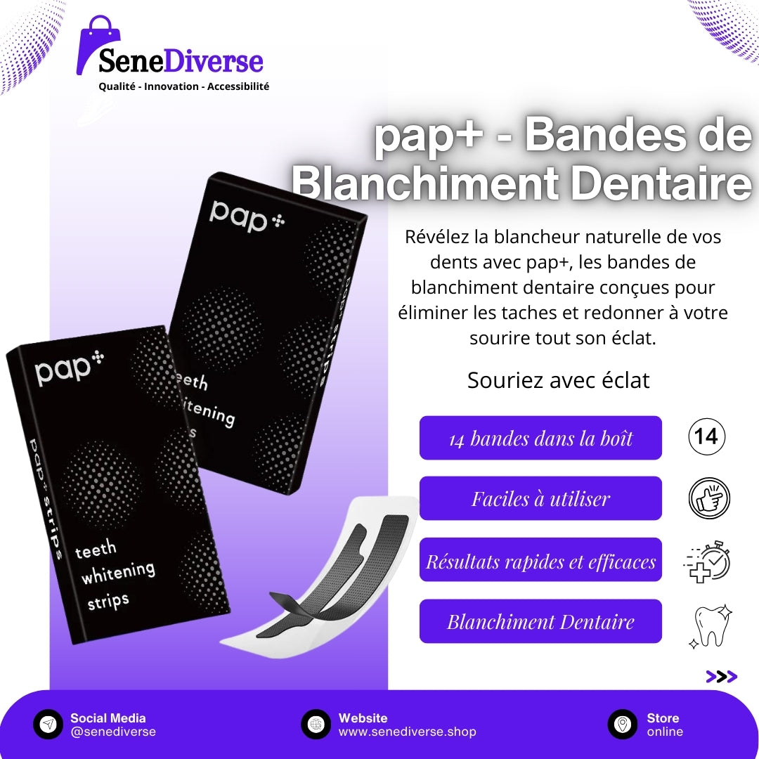 pap+ Bandes de Blanchiment Dentaire